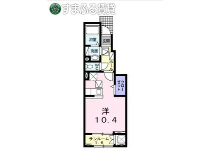 パレスーMT(ワンルーム/1階)の間取り写真