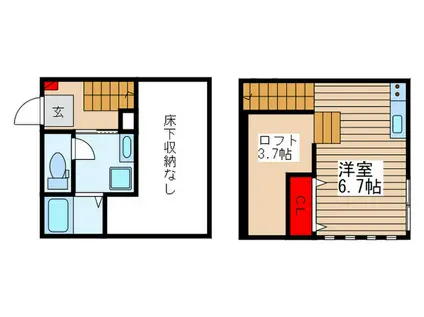 RIZEST HILLS(ワンルーム/2階)の間取り写真