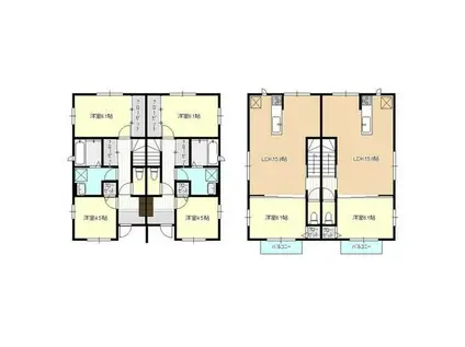 串橋テラスハウス(3LDK/1階)の間取り写真