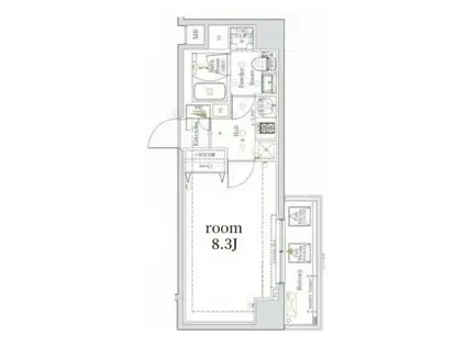 ザ・ログ日本橋(1K/6階)の間取り写真