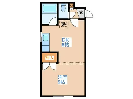 シルバーパールストリート(1DK/1階)の間取り写真