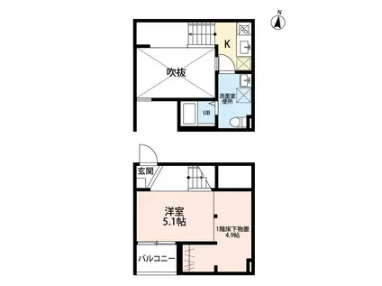 ZEN鶴舞 (1SK/1階)の間取り写真