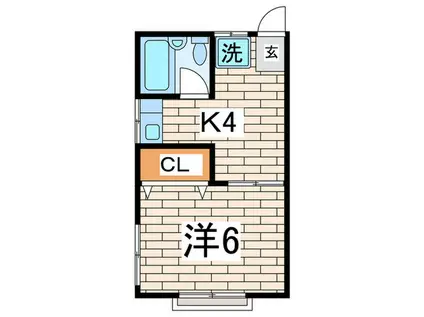 コーポグレートマウンテン(1K/2階)の間取り写真