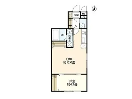 ウェルスクエアイズム高井戸(1LDK/4階)の間取り写真