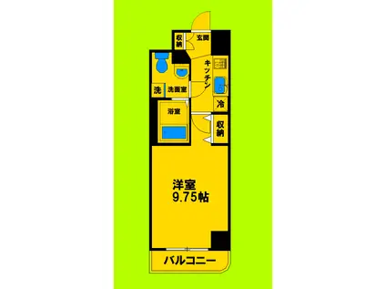 サンレムート江坂ファースト(1K/4階)の間取り写真