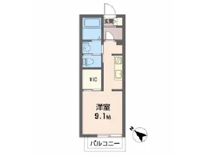 シャーメゾンパナシィアレジデンス 垂水旭が丘(ワンルーム/2階)の間取り写真