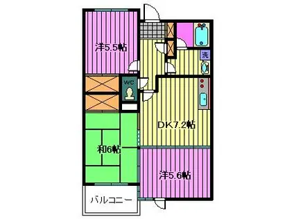 エスポワール(3DK/2階)の間取り写真