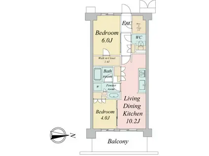 トラープランド蒼麗館(2LDK/2階)の間取り写真