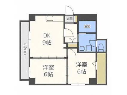 カローラハイツ(2DK/3階)の間取り写真