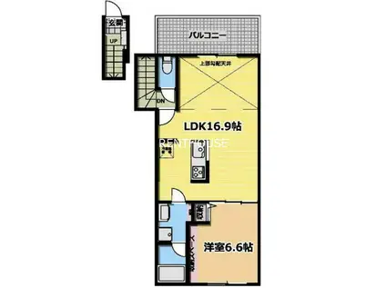 ブリリアントジェイオーワン(1LDK/2階)の間取り写真