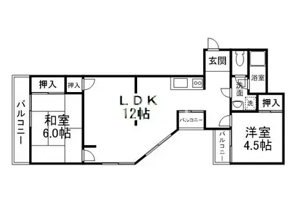 サンコーハイツ(3DK/4階)の間取り写真