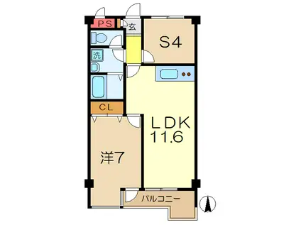 GSハイム上大岡(1SLDK/4階)の間取り写真