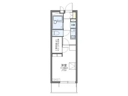 レオパレスシェルパ日進(1K/3階)の間取り写真