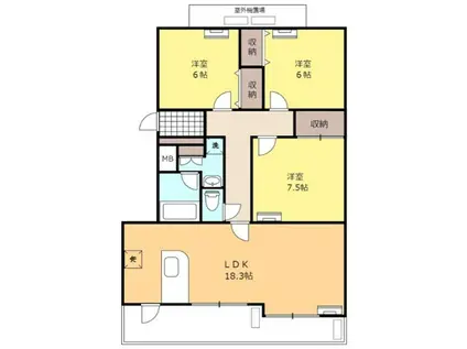 REIIIマンション(3LDK/1階)の間取り写真