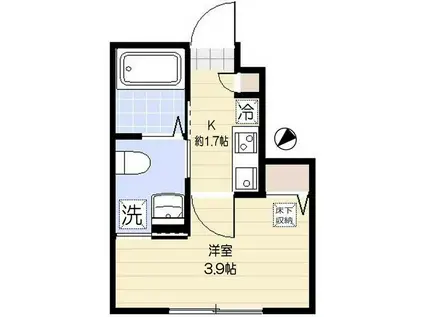 ソルナクレイシア久我山(1K/1階)の間取り写真