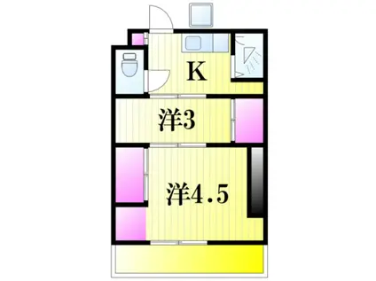 いわき荘(2K/1階)の間取り写真