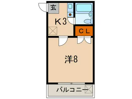 シティング六甲第2マンション(1K/2階)の間取り写真