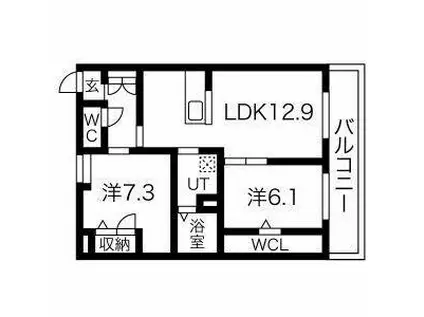 SUNNYCOURTII(2LDK/1階)の間取り写真