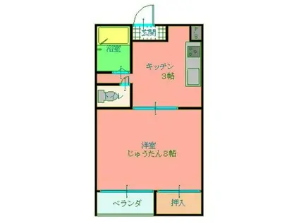 アコードII(1DK/2階)の間取り写真