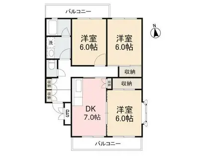 グランフォルム太田(3DK/2階)の間取り写真