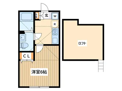 シュヴァルクラジュー横浜鴨居(1K/1階)の間取り写真