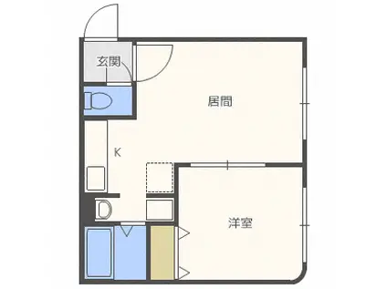 さくらハイツ1(1LDK/4階)の間取り写真