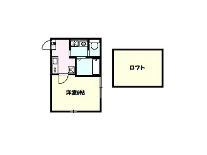 ヒューゲル多摩美(1K/1階)の間取り写真