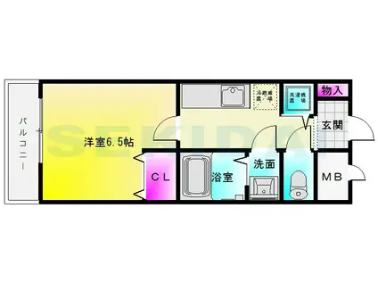 リバーサイド金岡五番館(1K/6階)の間取り写真