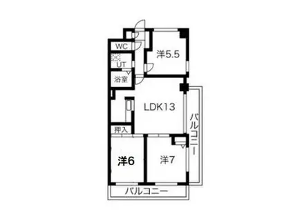 ヒルトップ井上(3LDK/3階)の間取り写真