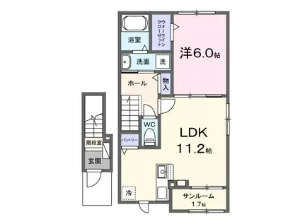 フトロA(1LDK/2階)の間取り写真