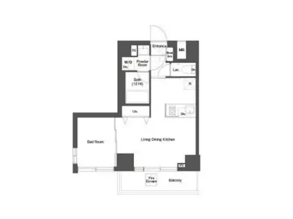 ディームス目黒行人坂(1LDK/3階)の間取り写真