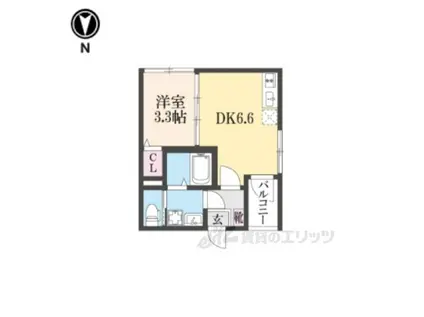 GOLD太秦(1DK/3階)の間取り写真