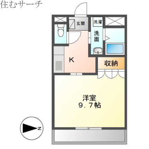 フォルチハウス(1K/1階)の間取り写真