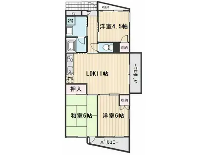 マロード湘南(3LDK/2階)の間取り写真