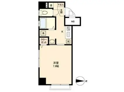 LA DOUCEUR 伏見(1K/10階)の間取り写真