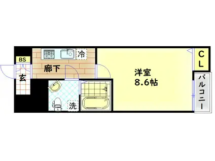 YMK NAMBA(1K/5階)の間取り写真