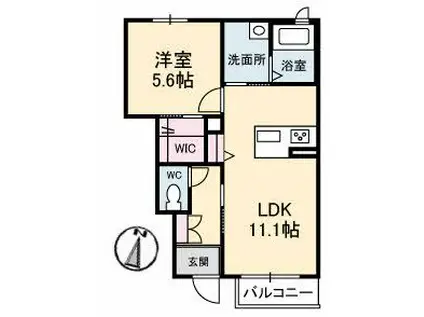コンフォールシャトー(1LDK/1階)の間取り写真