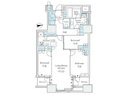 三田ガーデンヒルズ イーストヒル(3LDK/13階)の間取り写真