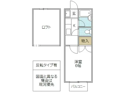 アンドゥミ24(1K/1階)の間取り写真