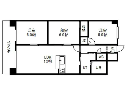 RAFILIA SAPPORO(3LDK/8階)の間取り写真