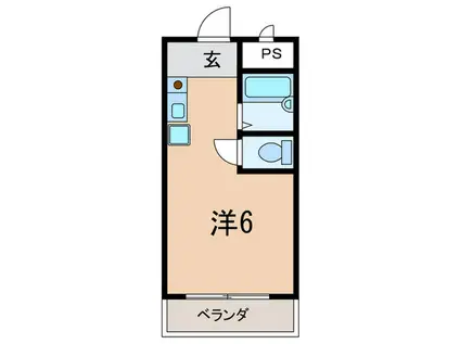 シャトー仁川(ワンルーム/3階)の間取り写真