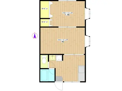 コーポフィル1(1DK/2階)の間取り写真