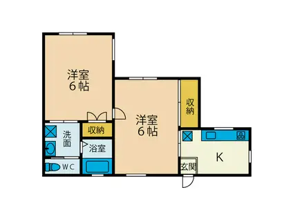 コーポゆう(2K/2階)の間取り写真