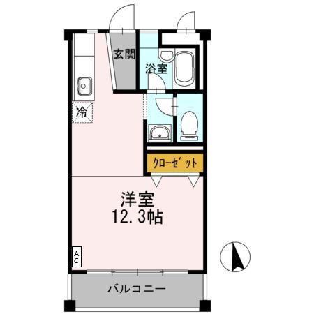 FKビル(ワンルーム/2階)の間取り写真