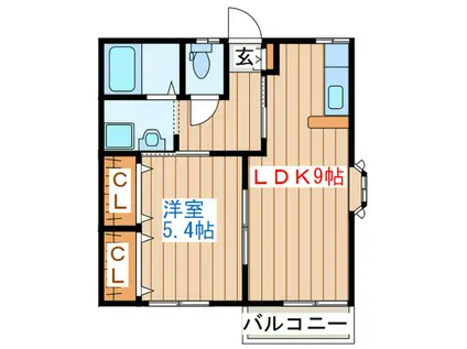 フォーレストパーク華B(1LDK/2階)の間取り写真