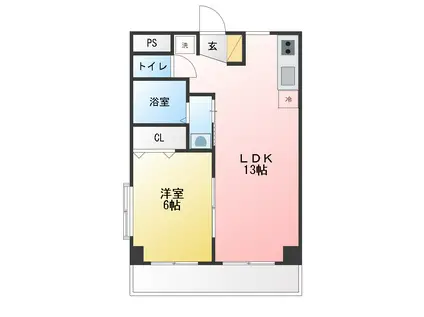 エスポワール蒔田(2DK/4階)の間取り写真