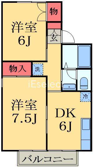ファーストヴューラー十壱番館(2DK/2階)の間取り写真