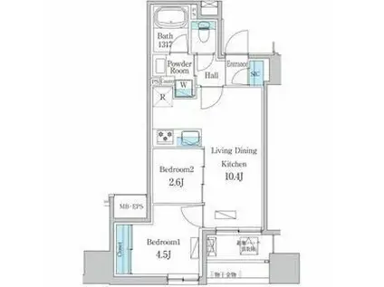 デュオフラッツ今池フレナ(2LDK/6階)の間取り写真