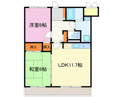 ハイツモアライフ(2LDK/2階)の間取り写真