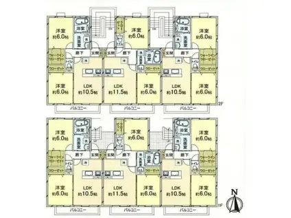 メゾンドール(2LDK/2階)の間取り写真